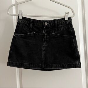 PAIGE Ryder Mini Skirt in Coal Black
